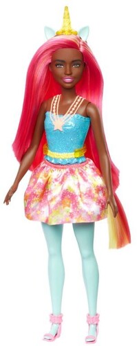 Barbie Unicorn Yellow Horn Red And Yellow Hair