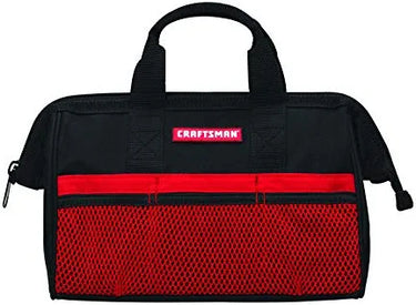 Craftsman 13 in. W X 9.75 in. H Wide Mouth Tool Bag 6 pocket Black/Red