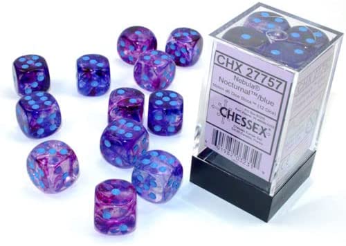 Load image into Gallery viewer, Chessex Nebula Nocturnal Blue Luminary 16 MM Set
