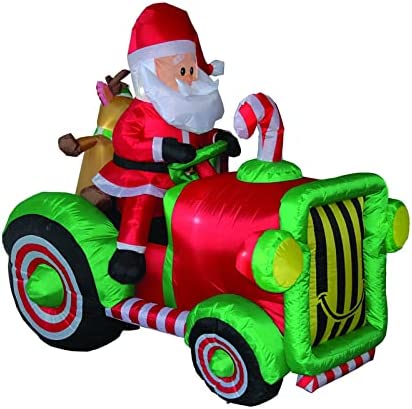 Load image into Gallery viewer, Santa with Tractor Inflatable
