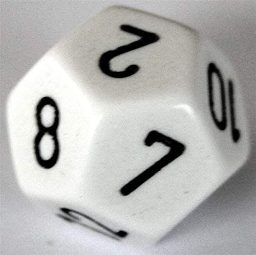 Chessex Polyhedral 7-Die Opaque Dice Set - White with Black