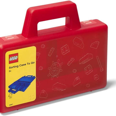 LEGO Sorting Box to-Go - Travel Case with Organizing Dividers - Red