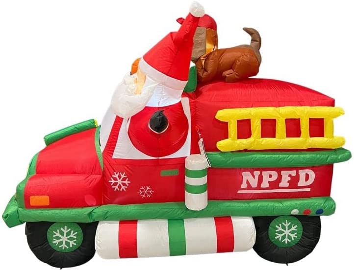 Load image into Gallery viewer, 7.5 ft. Firetruck w/ Puppy Inflatable
