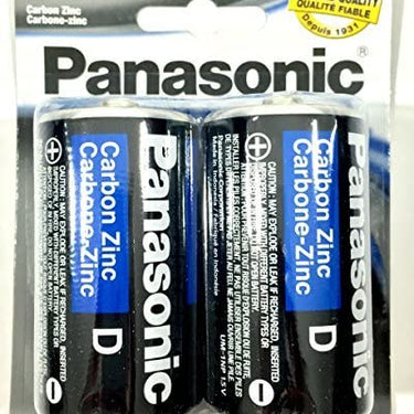 2Pc Size D Panasonic Batteries Super Heavy Duty Power Zinc Carbon