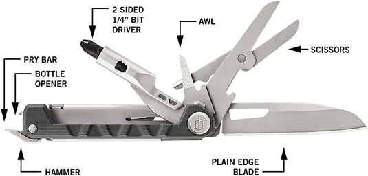 erber Gear Armbar Drive Multitool with Screwdriver Pocket Knife 2.50 In Blade, Urban Blue