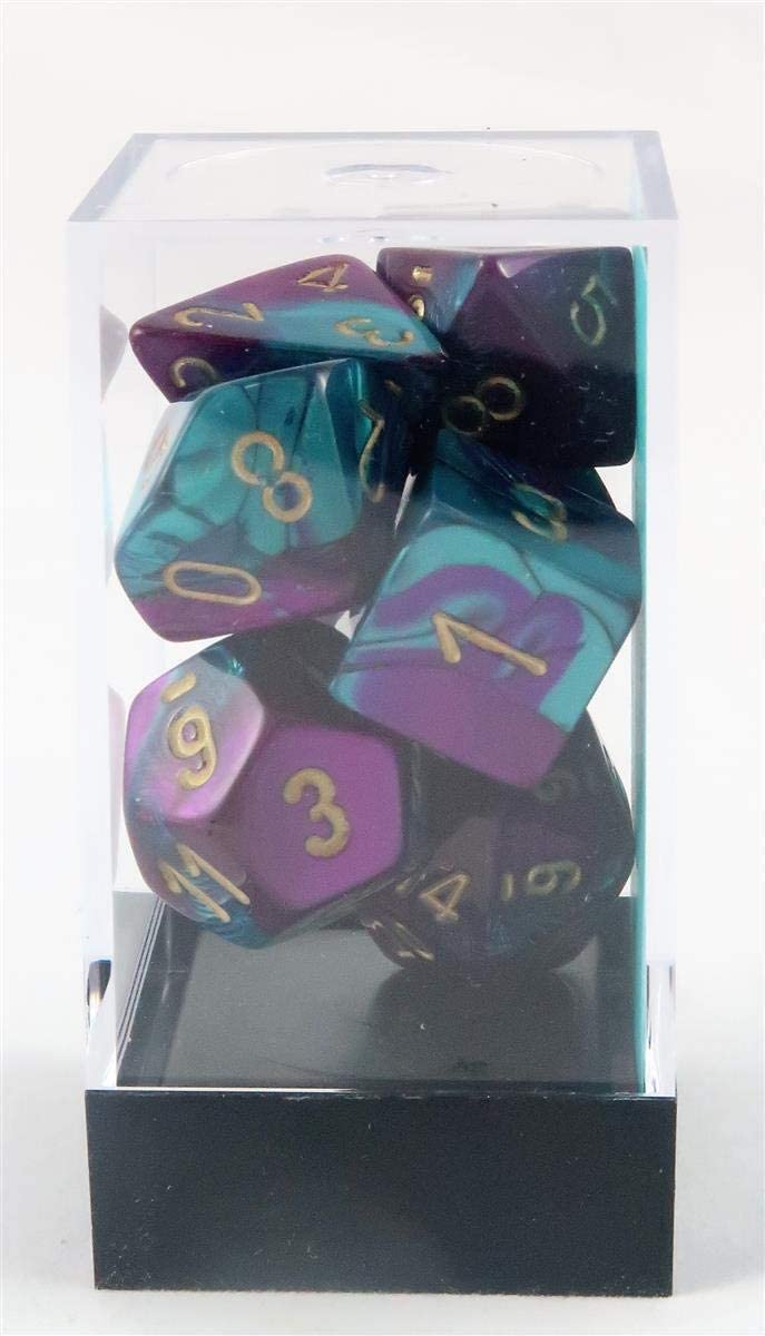 Load image into Gallery viewer, Chessex: Gemini Purple-Teal/Gold 7-Die Set
