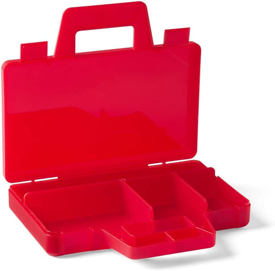 Lego Sorting Box to-Go - Travel Case with Organizing Dividers - Red