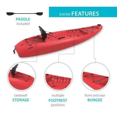 Load image into Gallery viewer, LIFETIME HYDROS 85 SIT-ON-TOP KAYAK (PADDLE INCLUDED) RED (In-store pickup only)
