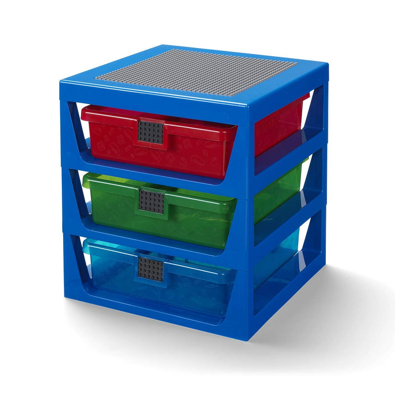 Load image into Gallery viewer, Lego 3-Drawer Storage Rack System, 13-2/3 x 12-3/4 x 15 Inches, Blue
