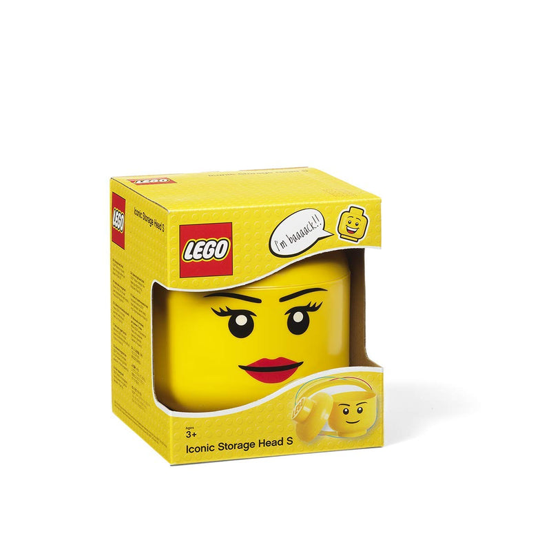 Load image into Gallery viewer, LEGO Storage Heads Stackable Storage Container - Buildable Organizational Bins for Kid’s Toys and Accessories - 6.30 x 6.30 x 7.28in - Small, Girl, Holds 250 Bricks
