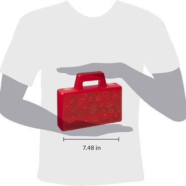 LEGO Sorting Box to-Go - Travel Case with Organizing Dividers - Red