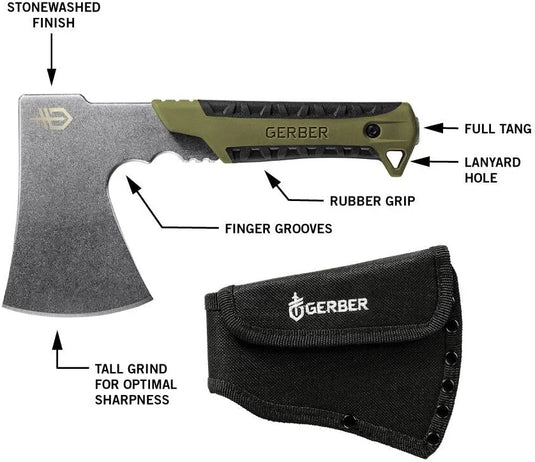 Gerber Gear Gerber Hatchet, Camping Hatchet, Survival Hatchet, with Sheath, Sage Green