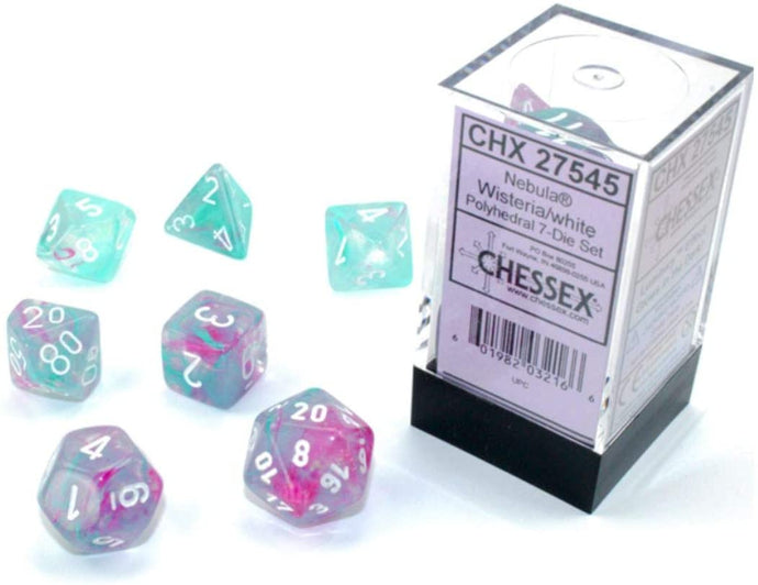 Chessex Nebula Wisteria White Luminary 7 Die Set