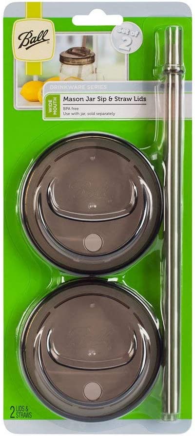 Load image into Gallery viewer, Ball Drinkware Series Wide Mouth Sip and Straw Lid 2 pk
