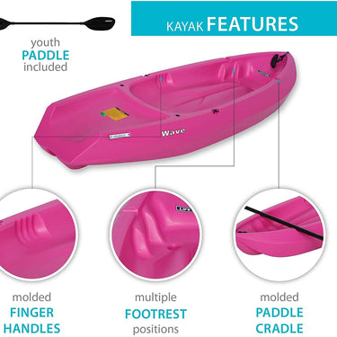 Lifetime Youth Wave Kayak (Paddle Included, Pink, 6'