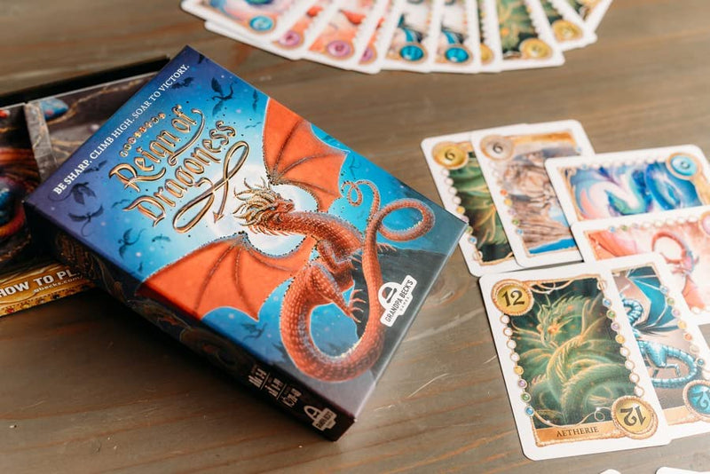 Load image into Gallery viewer, Reign of Dragoness Card Game by Grandpa Beck&#39;s Games - A Strategic Hand Elimination Card Game | from The Creators of Cover Your Assets, Cover Your Kingdom &amp; Skull King | 3-8 Players 8+
