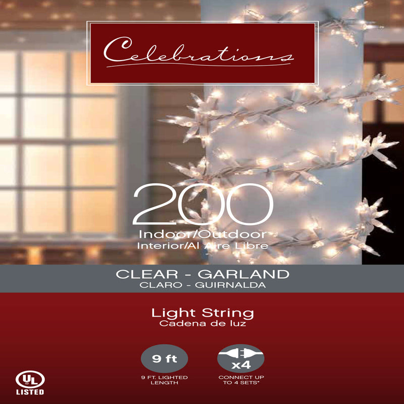 Load image into Gallery viewer, Celebrations Incandescent Clear 200 ct Rope Christmas Lights 9 ft.
