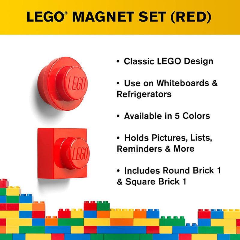 Load image into Gallery viewer, Room Copenhagen, Lego Magnet Set - 2 Piece Fridge, Whiteboard Magnets - Bright Red (Model: 40101730)
