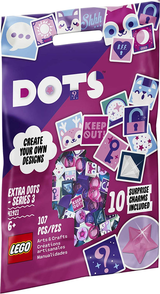 LEGO DOTS Extra DOTS – Series 3 41921 DIY Craft Decorations Kit for Fun Creative Play, New 2021 (107 Pieces)