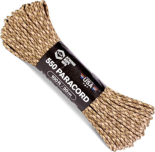 100FT Paracord Rope - 550LB Strength Nylon Parachute Cord With 7 Inner Strands