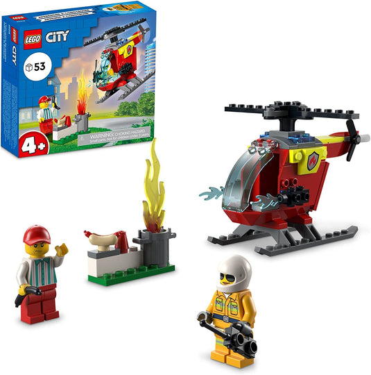 LEGO City Fire Helicopter 60318 Building Toy Set for Preschool Kids, Boys, and Girls Ages 4+ (53 Pieces)