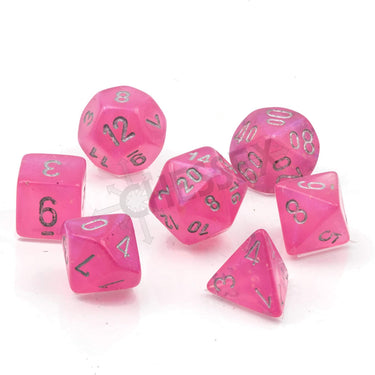 Chessex Borealis Polyhedral Pink/silver Luminary 7-Die Set