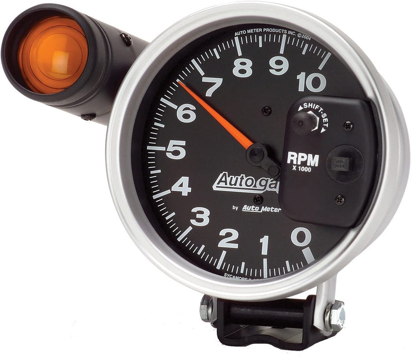 Load image into Gallery viewer, AUTO METER 233904 Autogage Monster Shift-Lite Tachometer Black dial/Silver bezel, 5.000 in.
