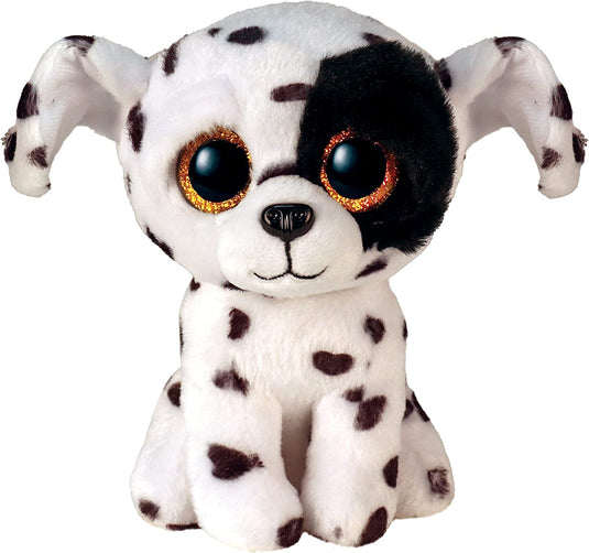Y Beanie Boo Luther - Black and White Spotted Dog - 6"