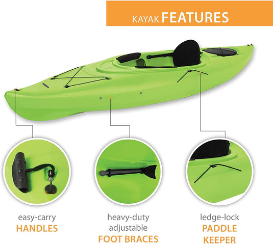 LIFETIME GUSTER 10 SIT-IN KAYAK LIME GREEN (In-store pickup only)