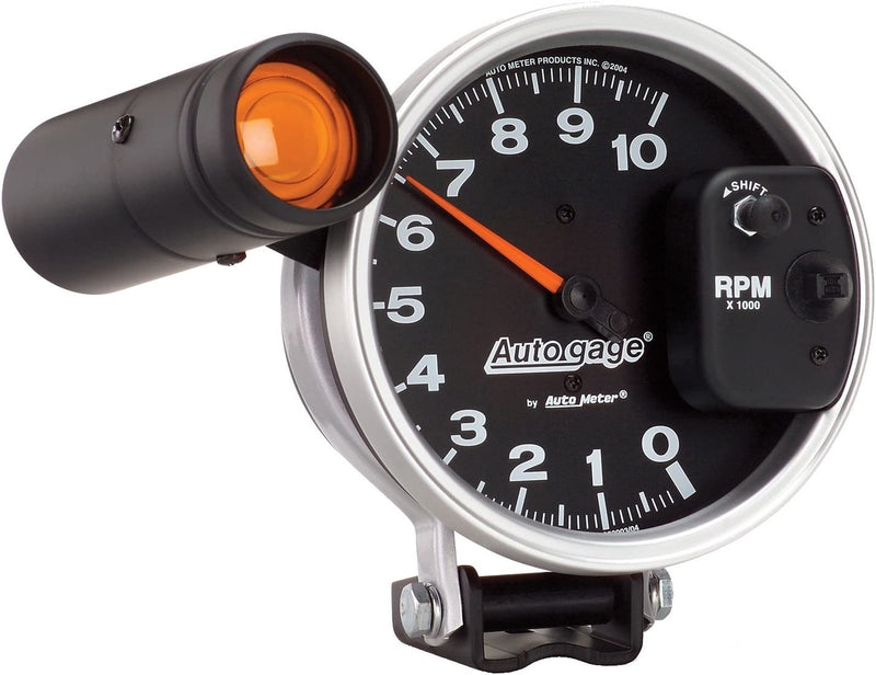 Load image into Gallery viewer, AUTO METER 233904 Autogage Monster Shift-Lite Tachometer Black dial/Silver bezel, 5.000 in.
