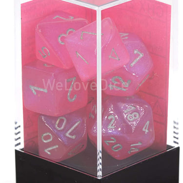 Chessex Borealis Polyhedral Pink/silver Luminary 7-Die Set