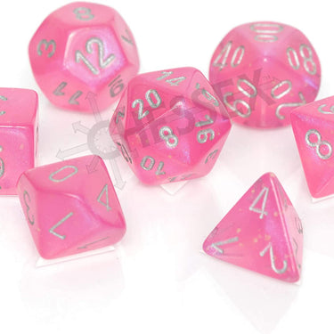 Chessex Borealis Polyhedral Pink/silver Luminary 7-Die Set