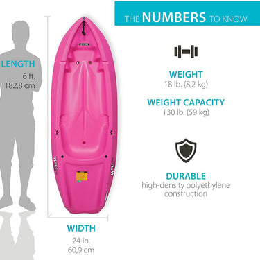 Lifetime Youth Wave Kayak (Paddle Included, Pink, 6'