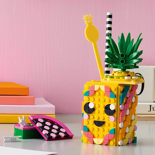 LEGO DOTS Pineapple Pencil Holder 41906 DIY Craft Decorations Kit, A Fun Craft kit for Kids who Like Arts and Crafts Projects, That Also Makes a Great Holiday or Birthday Gift (351 Pieces)