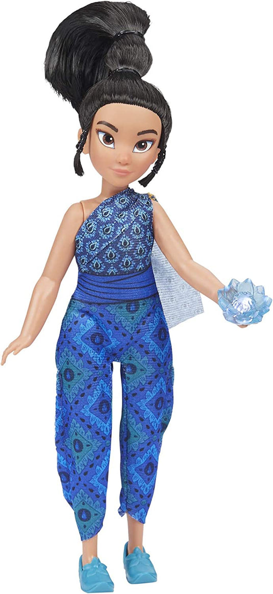 Disney Raya and The Last Dragon Young Raya and Kumandra Flower, Lights and Sounds Doll, Musical Toy for Kids 3 Years and Up