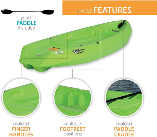 Lifetime Youth Wave Kayak with Paddle, 6 Feet, Green (In-store pickup only)