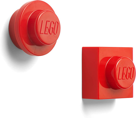 Room Copenhagen, Lego Magnet Set - 2 Piece Fridge, Whiteboard Magnets - Bright Red (Model: 40101730)