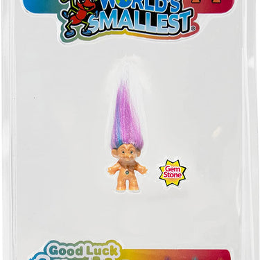 World's Smallest Good Luck Trolls. Mini 1 inch Tall Toy Action Figure with an Extra 1.5 inches of Hair! Six Adorable Good Luck Trolls to Collect! Great for School Project, Arts Crafts, Party Favors