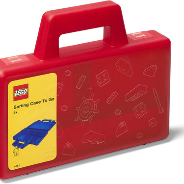 LEGO Sorting Box to-Go - Travel Case with Organizing Dividers - Red