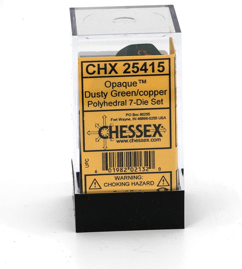 Load image into Gallery viewer, Chessex Dice-Opaque Dusty Green/Copper Set
