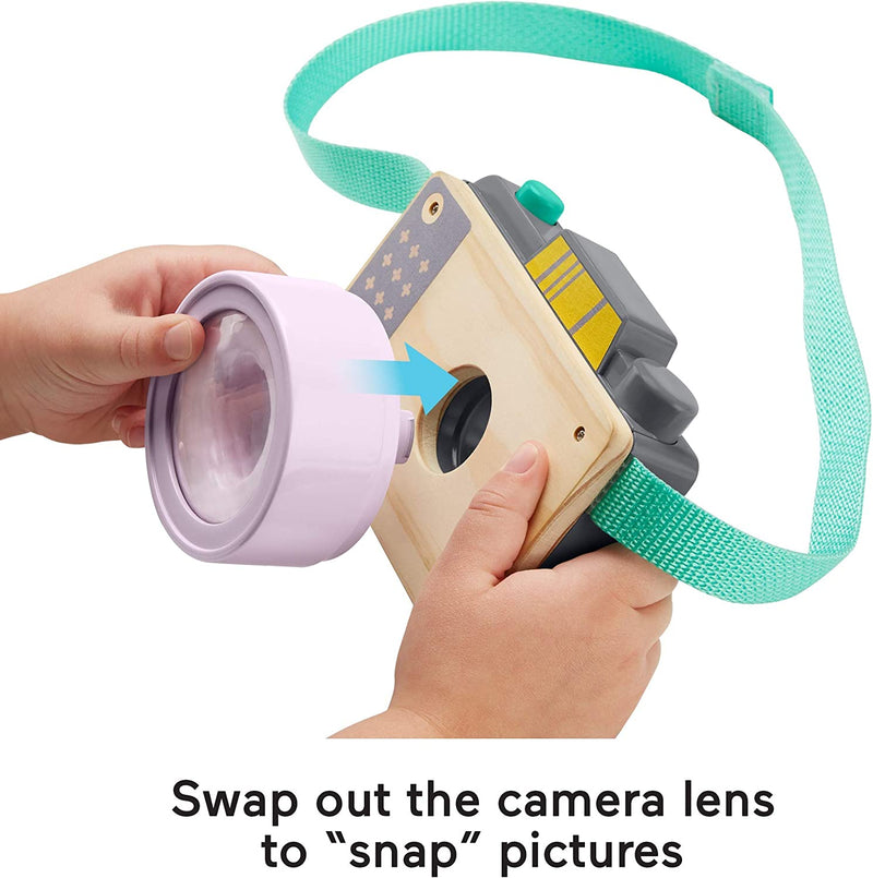 Load image into Gallery viewer, Fisher-Price Click Away Camera Set, 10-piece pretend photography set for preschool kids ages 3 years and up
