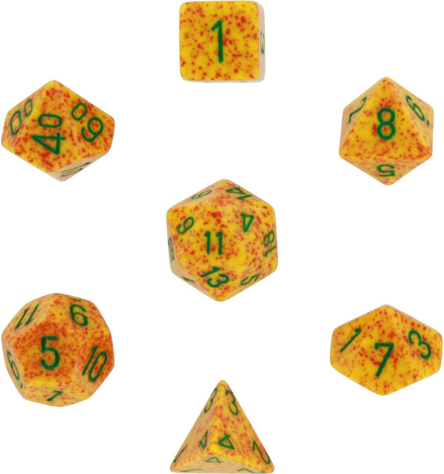 Chessex Dice: Polyhedral 7-Die Speckled Dice Set - Lotus