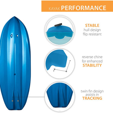 Lifetime Youth Wave Kayak (Paddle Included), Blue, 6'