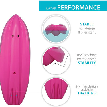 Lifetime Youth Wave Kayak (Paddle Included, Pink, 6'