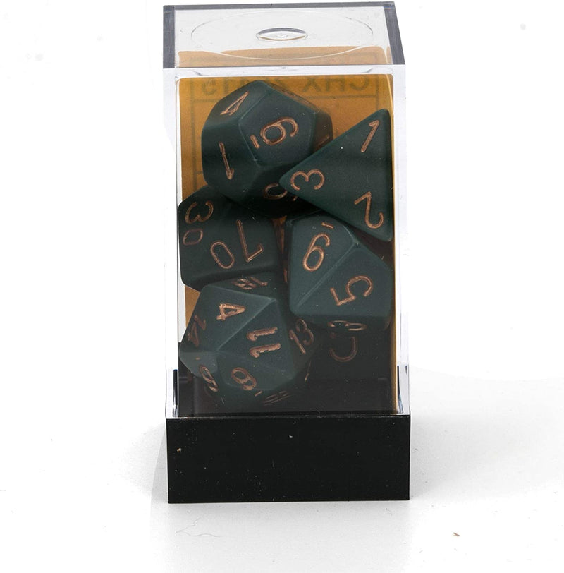 Load image into Gallery viewer, Chessex Dice-Opaque Dusty Green/Copper Set
