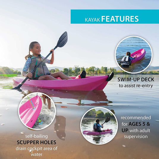 Lifetime Youth Wave Kayak (Paddle Included, Pink, 6' (In-store pickup only)