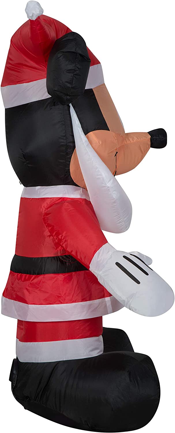 Load image into Gallery viewer, Gemmy Inflatables 3.5&#39; Mickey Mouse with Santa Beard Disney Holiday Decor
