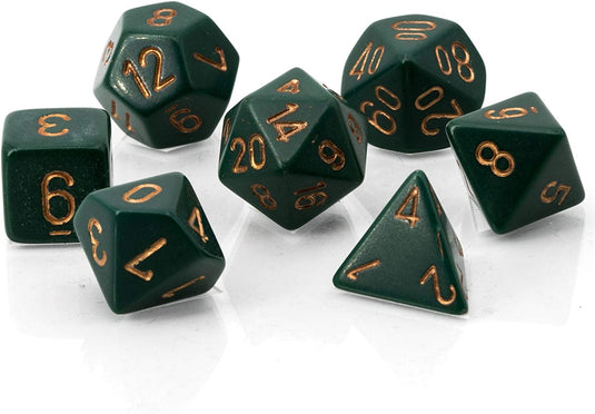 Chessex Dice-Opaque Dusty Green/Copper Set