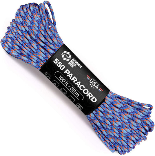 Atwood Rope MFG 550 Paracord 100 Feet 7-Strand Core Nylon Parachute Cord Outside Survival Gear Made in USA | Lanyards, Bracelets, Handle Wraps, Keychain