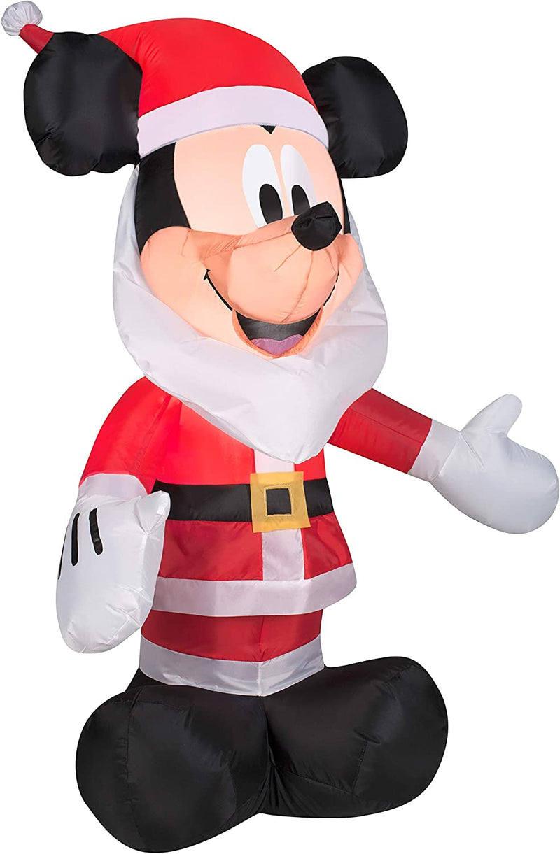 Load image into Gallery viewer, Gemmy Inflatables 3.5&#39; Mickey Mouse with Santa Beard Disney Holiday Decor
